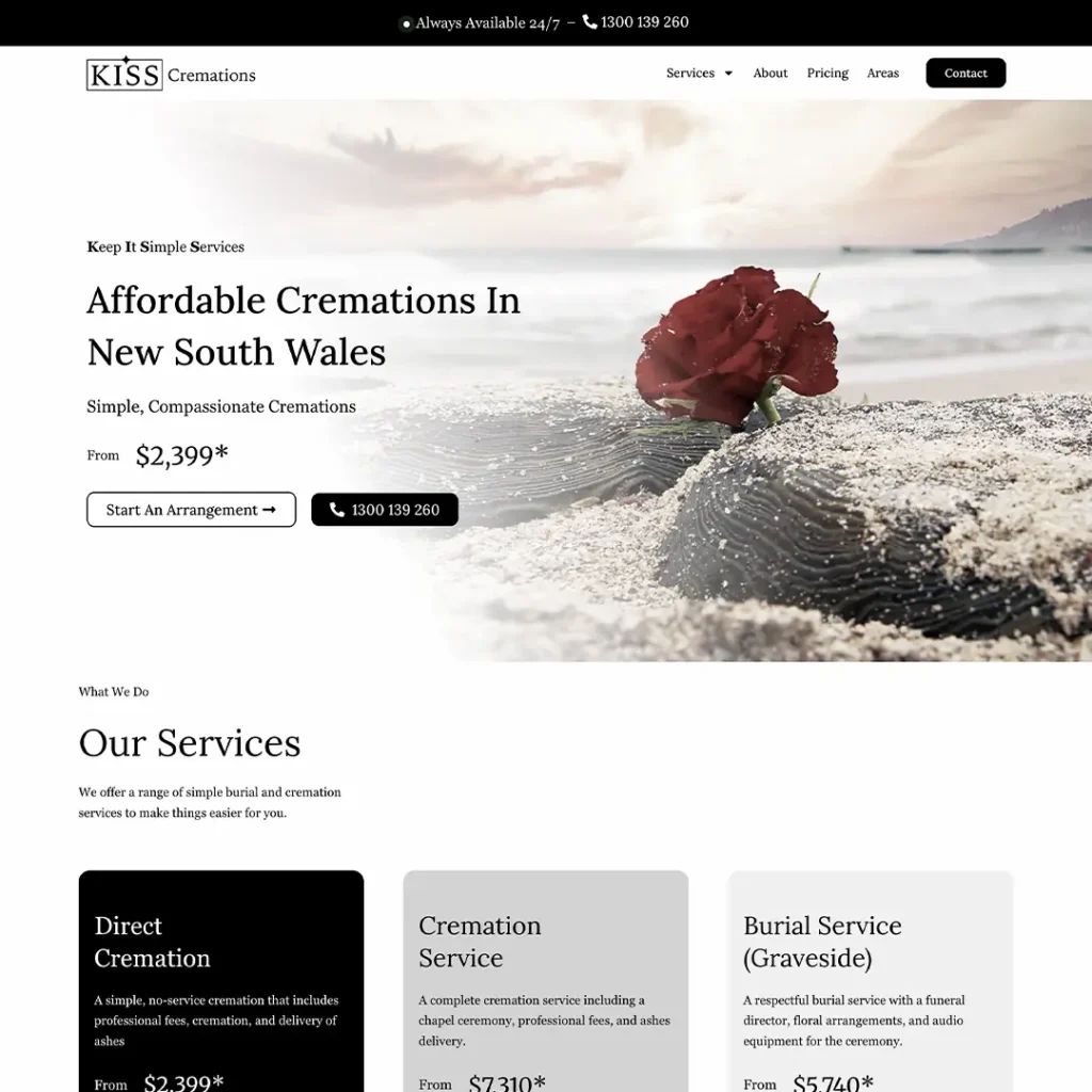 Kiss Cremations - Home Page
